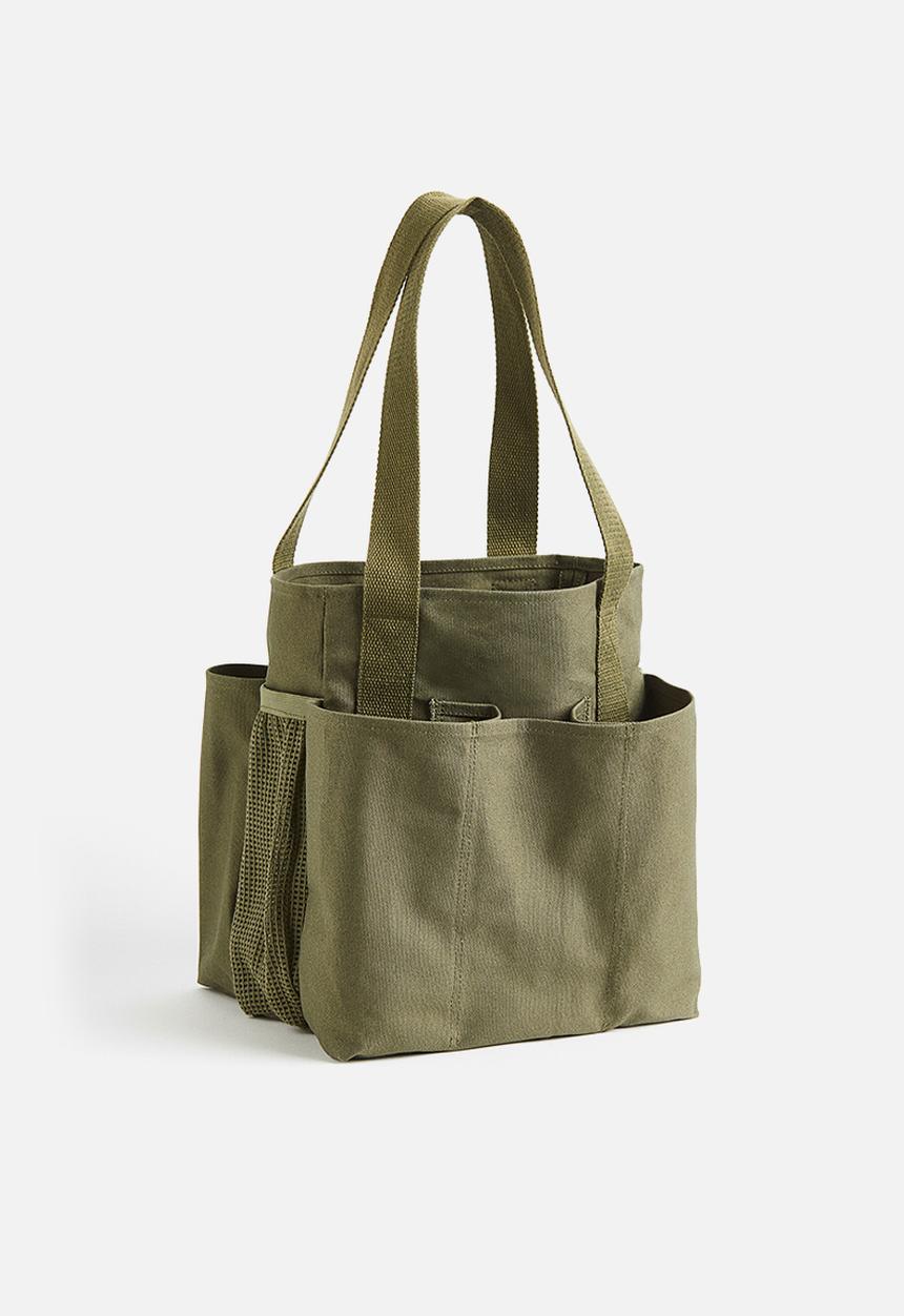 H&M - Cotton canvas shopper - dark khaki green