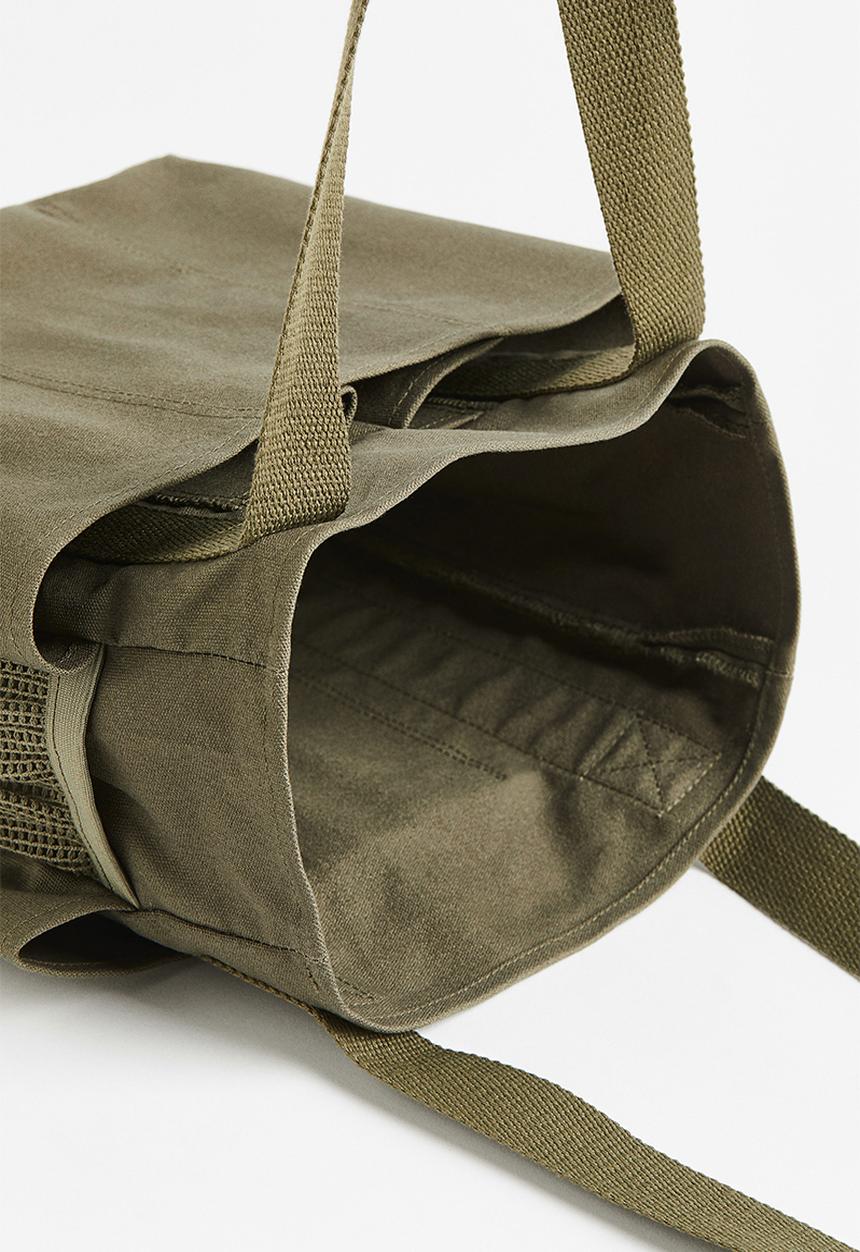 H&M - Cotton canvas shopper - dark khaki green
