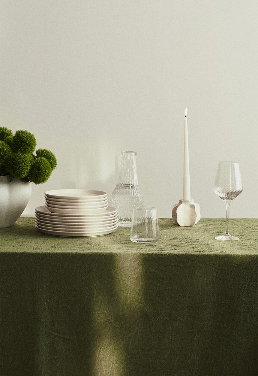 H&M - Jacquard-weave tablecloth - dusty khaki green