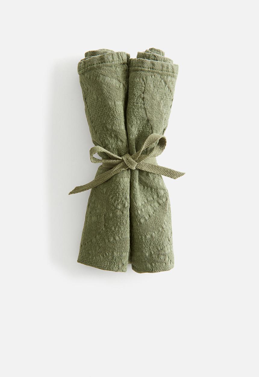 H&M - 2-Pack cotton napkins - khaki green