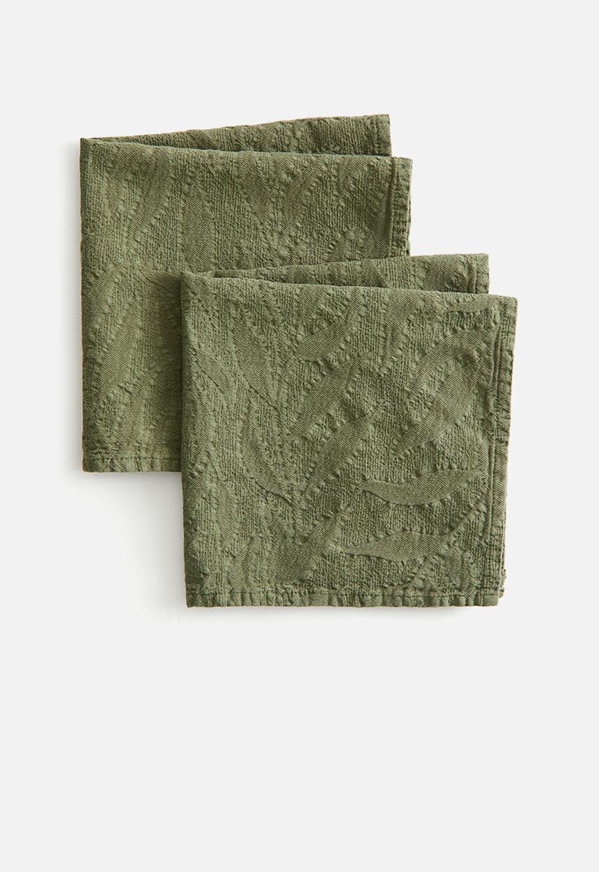 H&M - 2-Pack cotton napkins - khaki green
