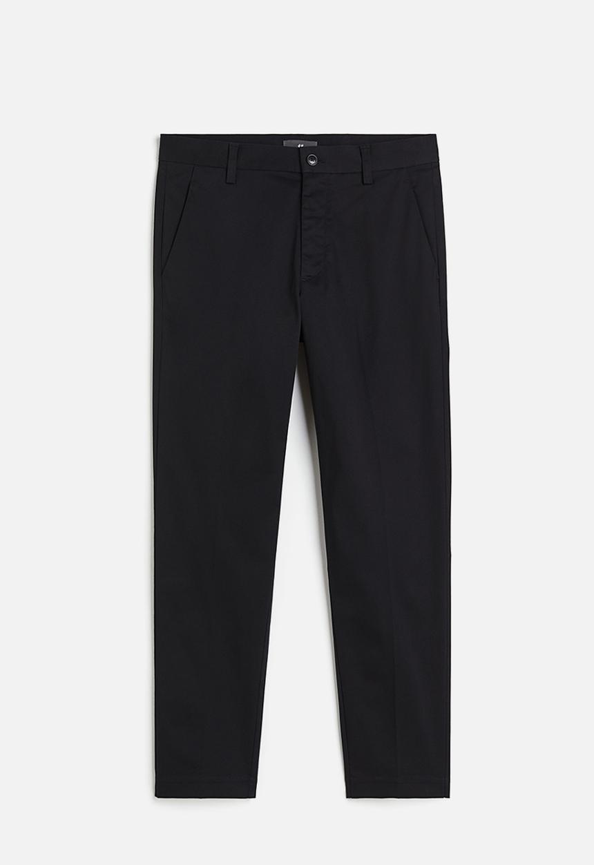 H&M - Slim fit twill trousers - black