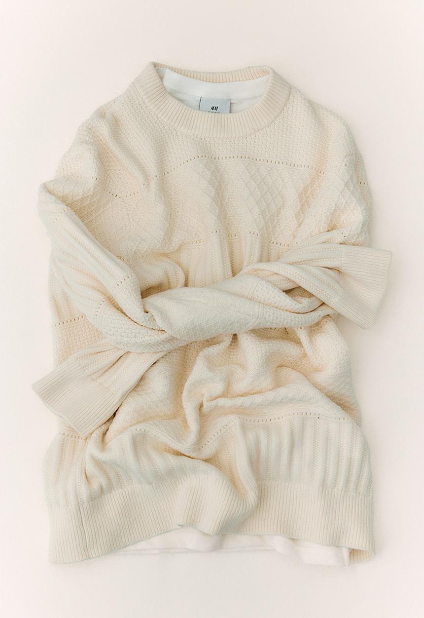 H&M - Regular fit textured-knit jumper - cream