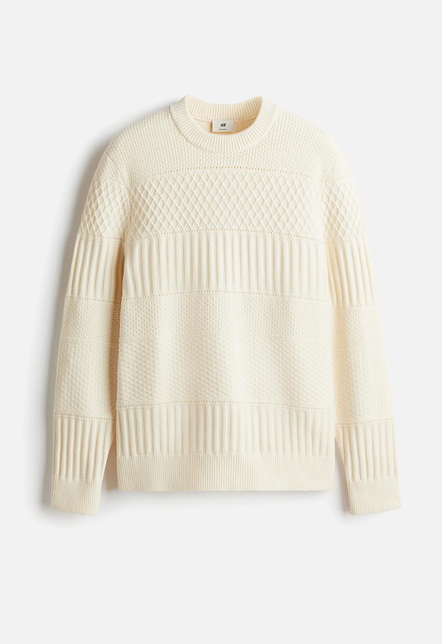 H&M - Regular fit textured-knit jumper - cream