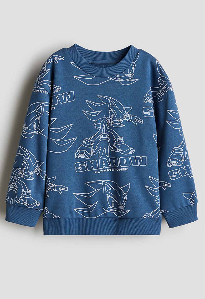 H&M - Printed sweatshirt -  dusty blue/sonic the hedgehog