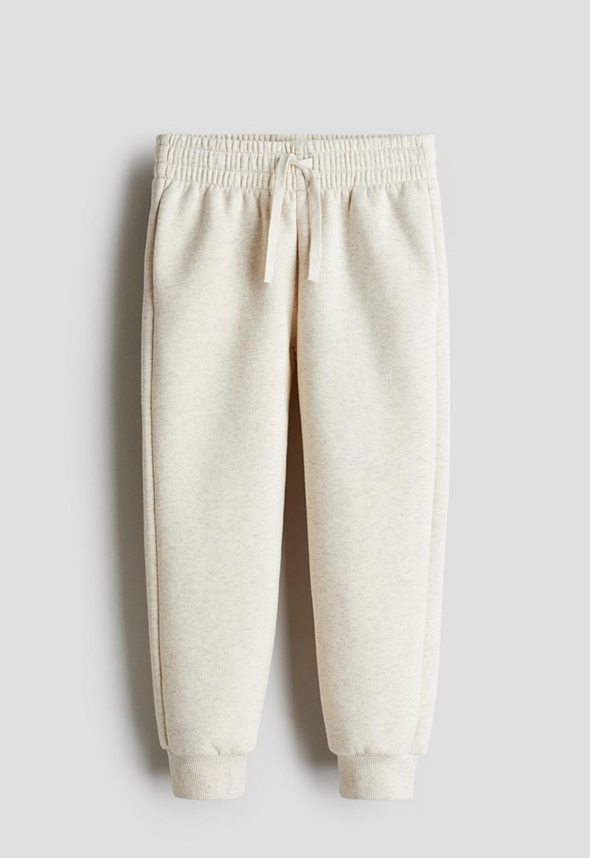 H&M - Brushed-inside joggers - light beige marl