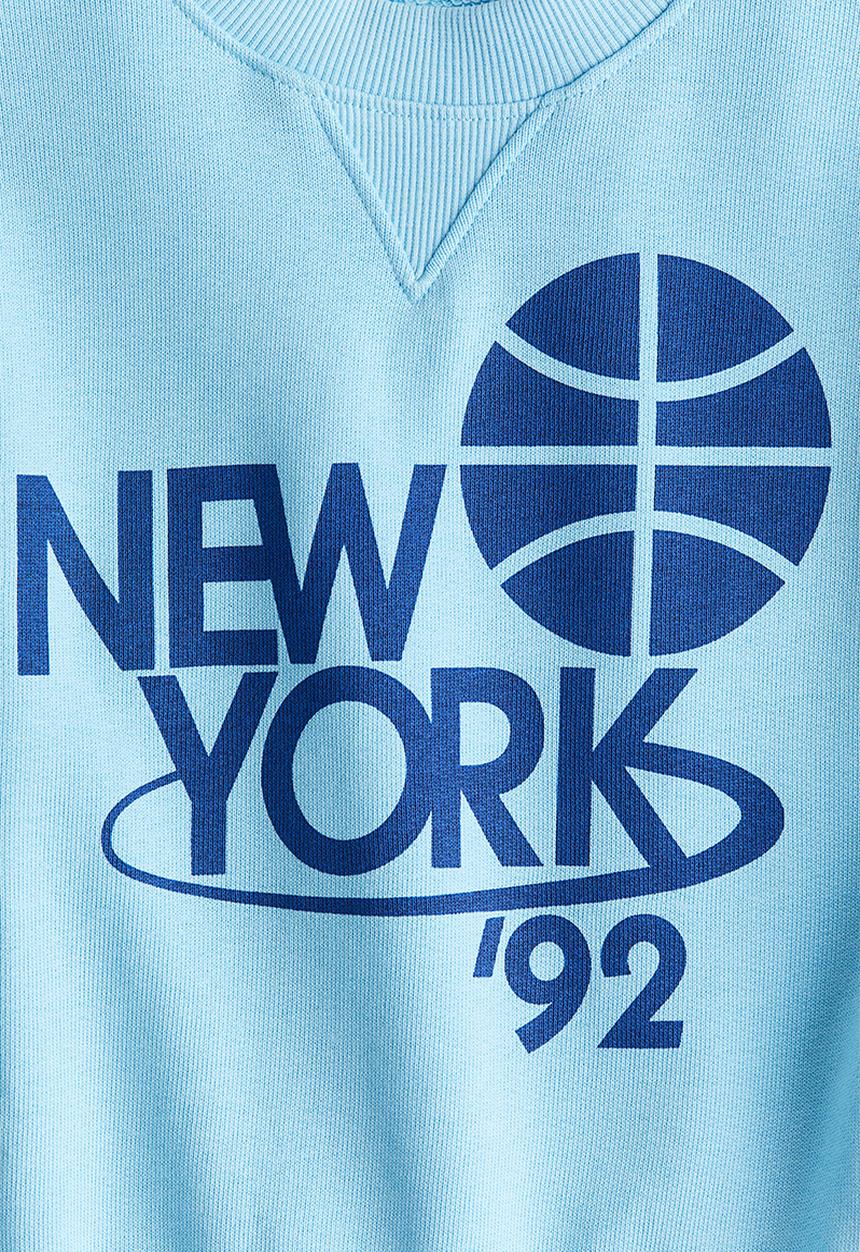 H&M - Printed crew-neck sweatshirt - light blue/new york '92