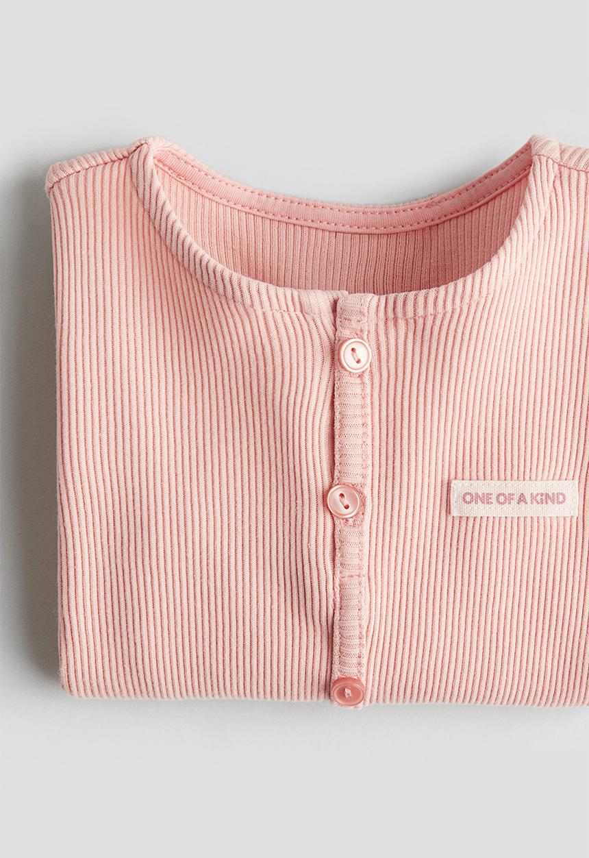 H&M - Button-detail jersey top - pink