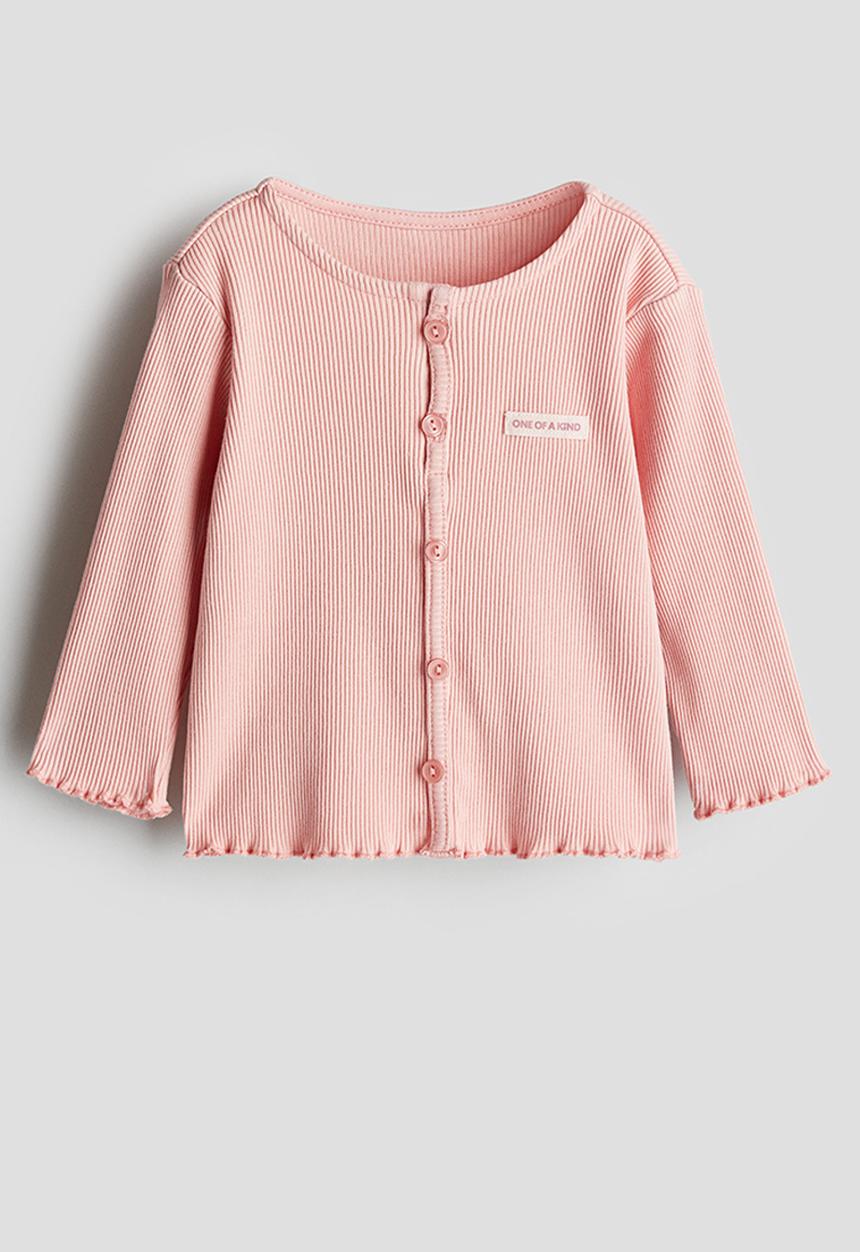H&M - Button-detail jersey top - pink