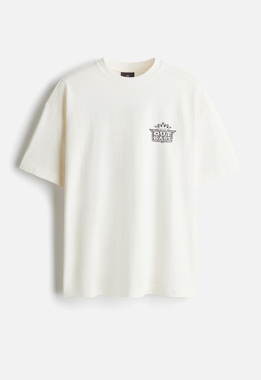 H&M - Oversized fit T-shirt - cream outkast