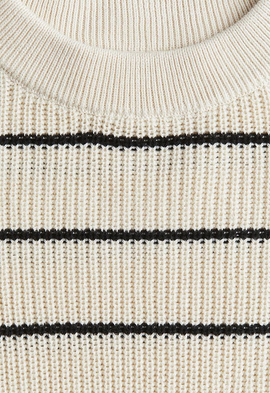 H&M - Boxy jumper - light beige striped