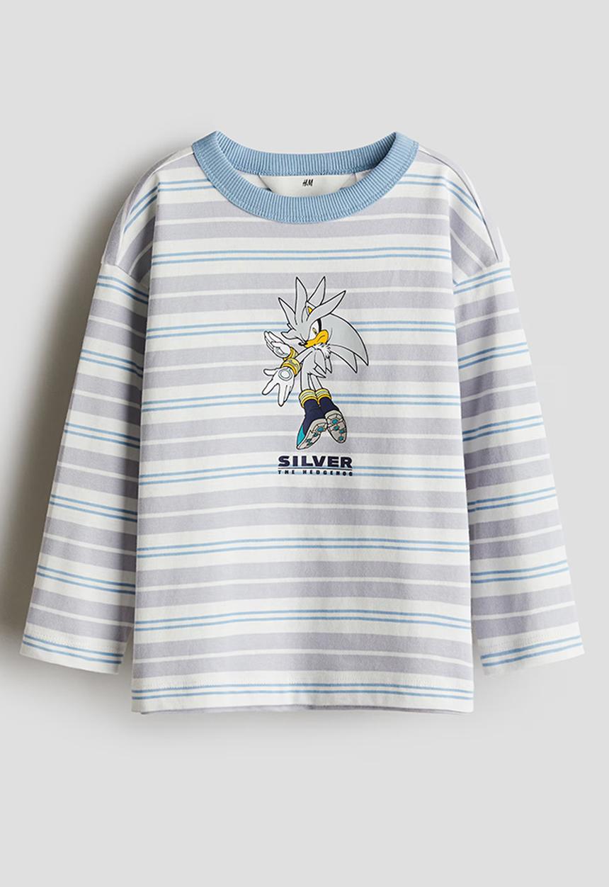 H&M - Long-sleeved T-shirt - light grey sonic the hedgehog