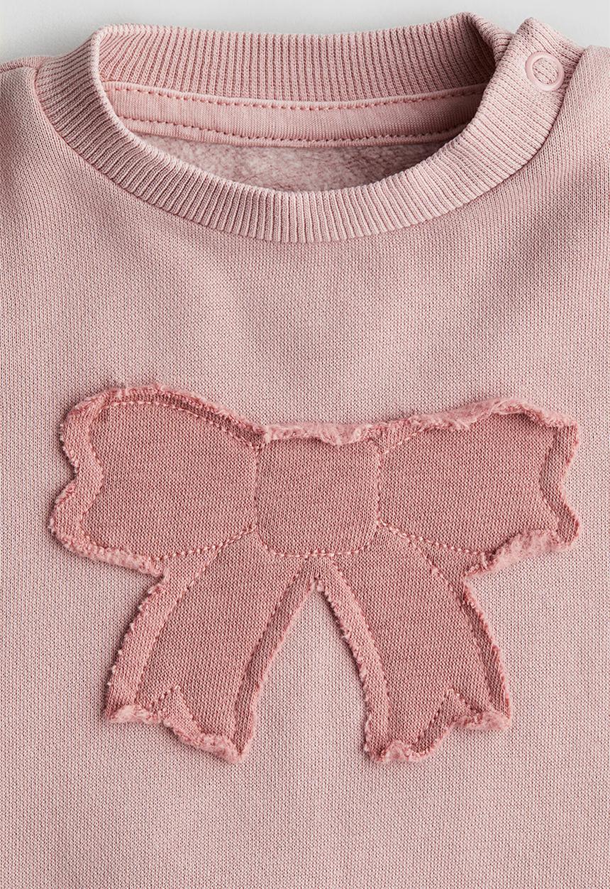 H&M - Appliquéd sweatshirt - pink bow