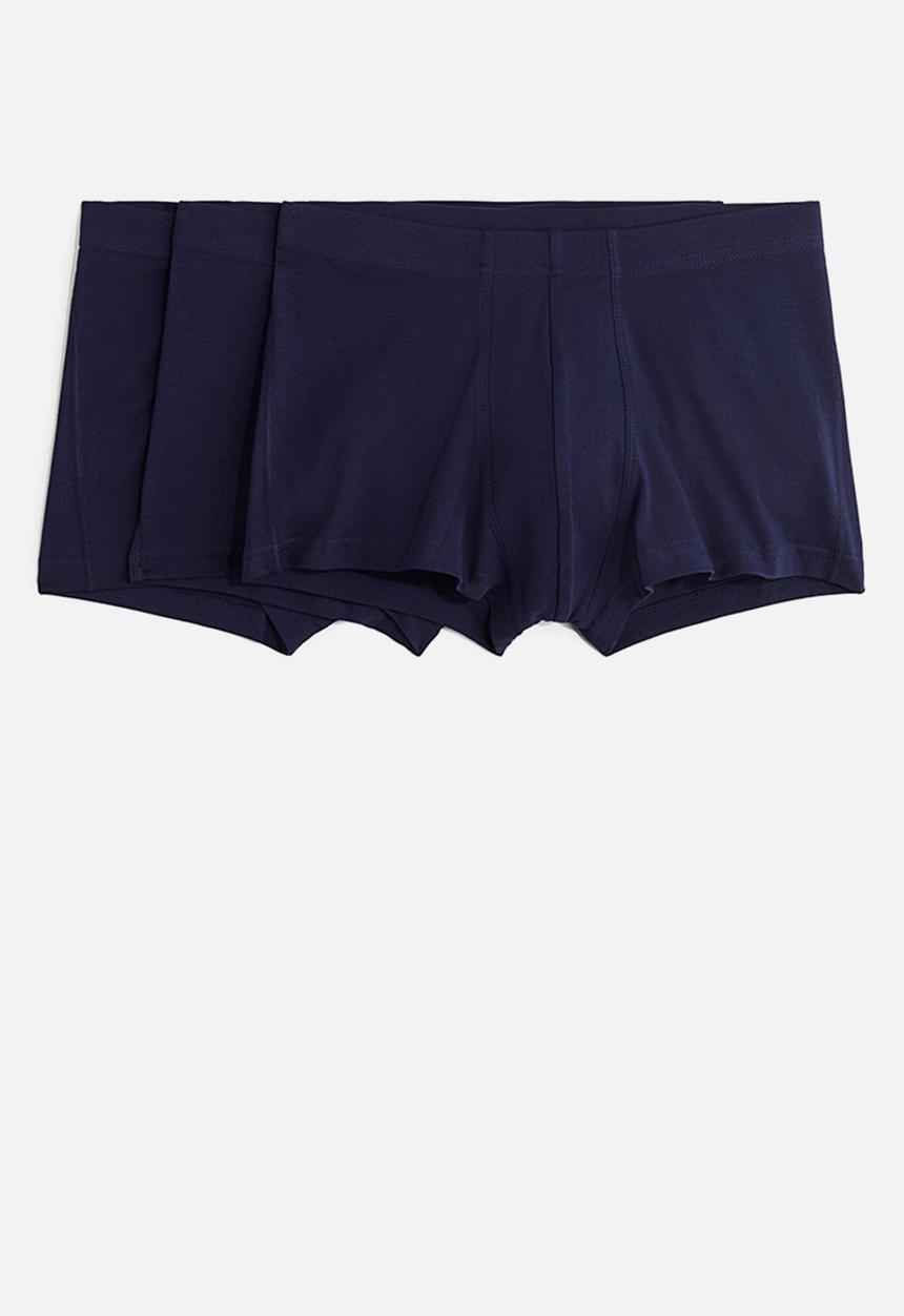 H&M - 3-Pack short cotton trunks - navy blue