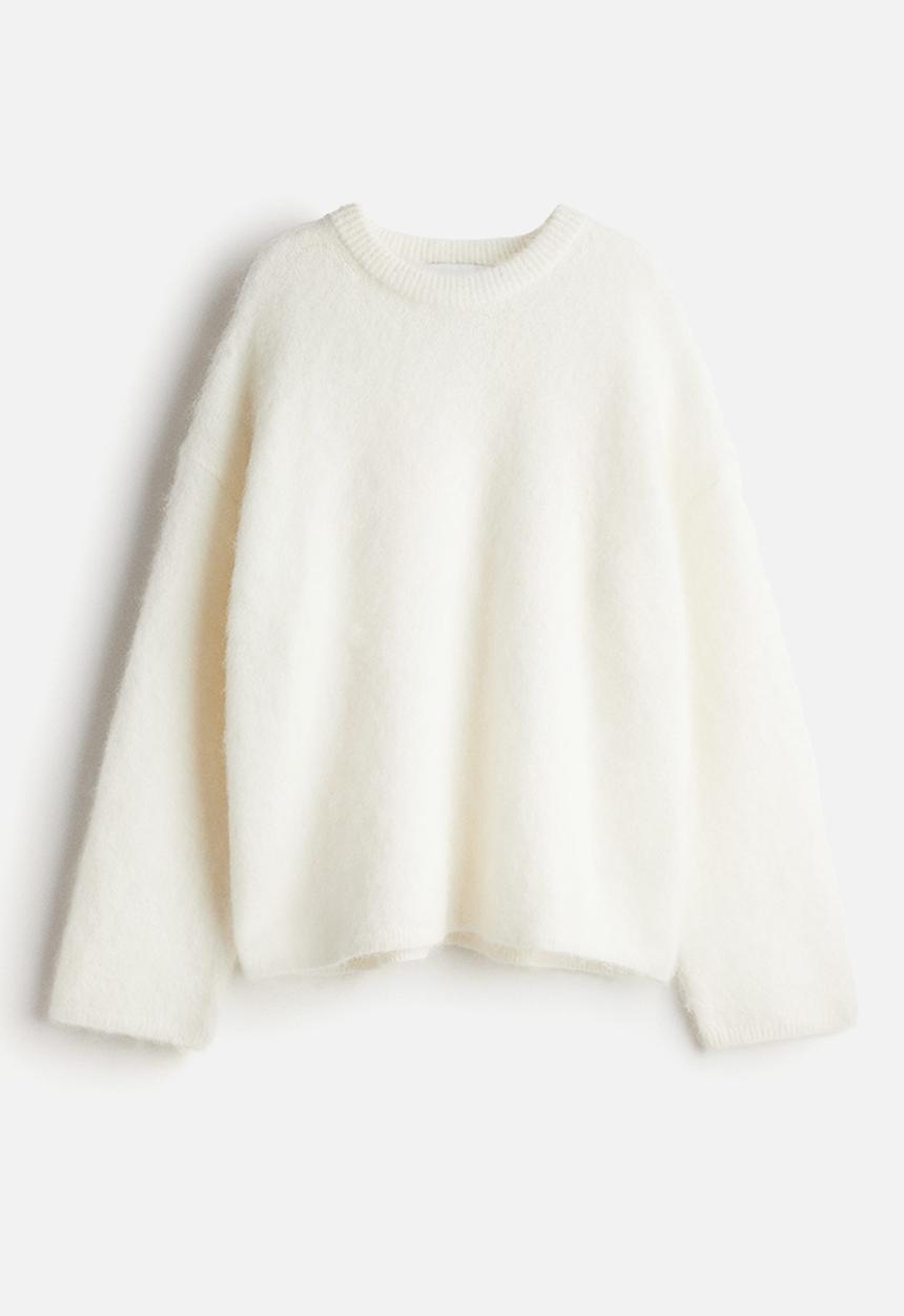 H&M - Oversized mohair-blend jumper - white