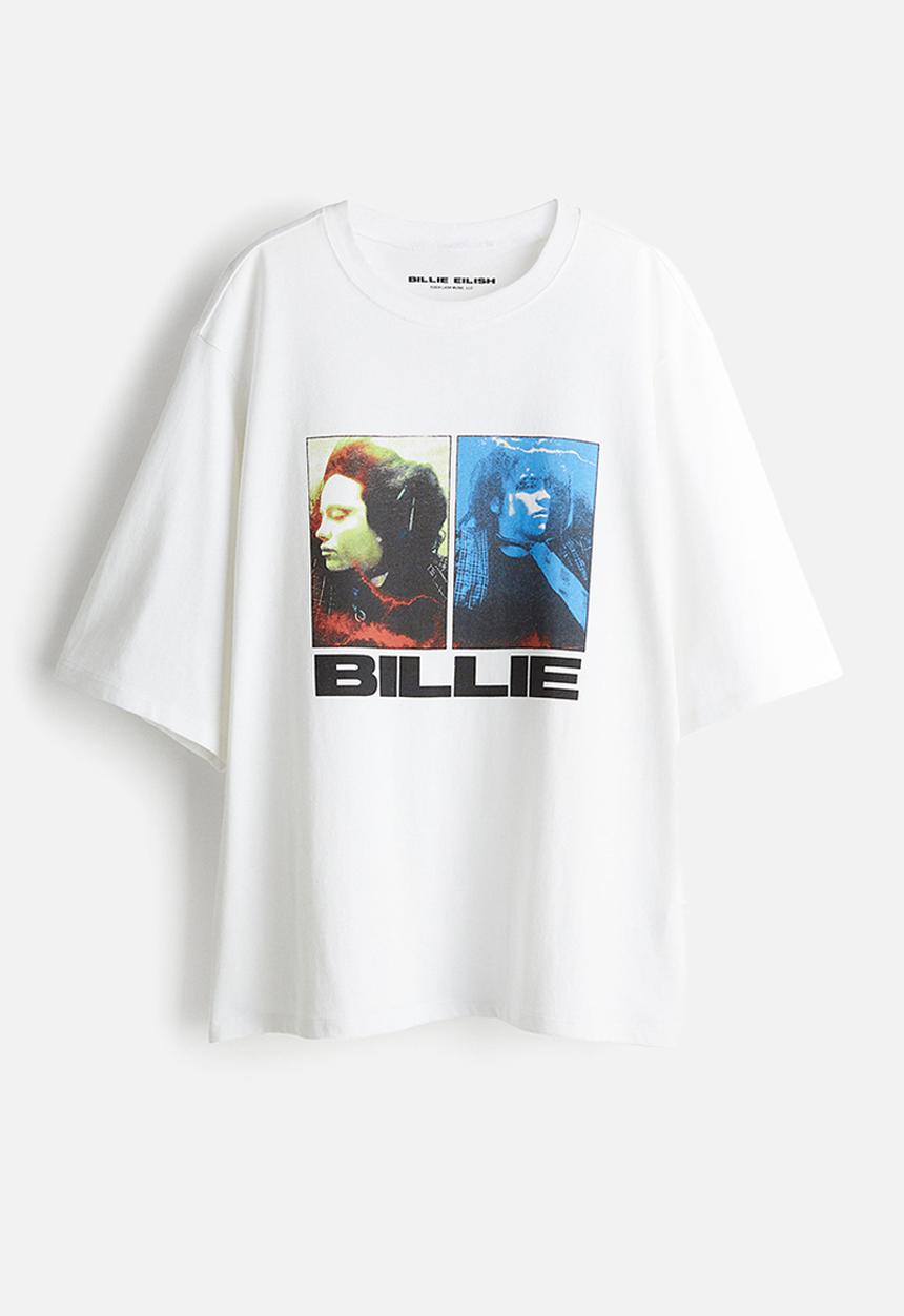 Oversized printed T-shirt - white billie eilish - 1247216006