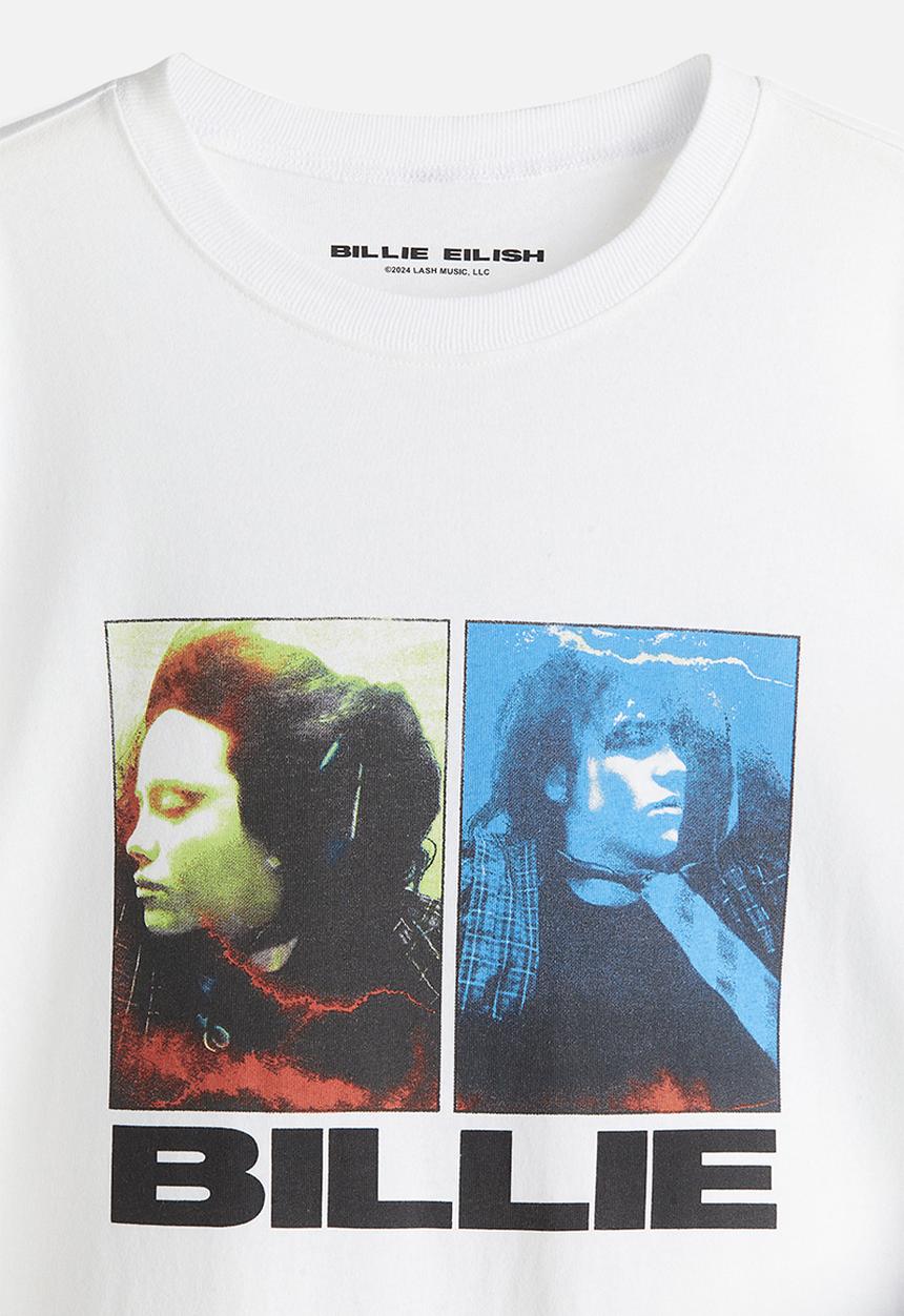 Oversized printed T-shirt - white billie eilish - 1247216006