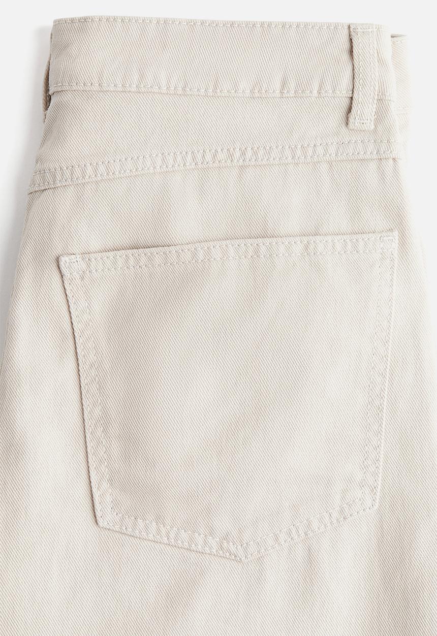 H&M - Barrel-leg twill trousers - light beige