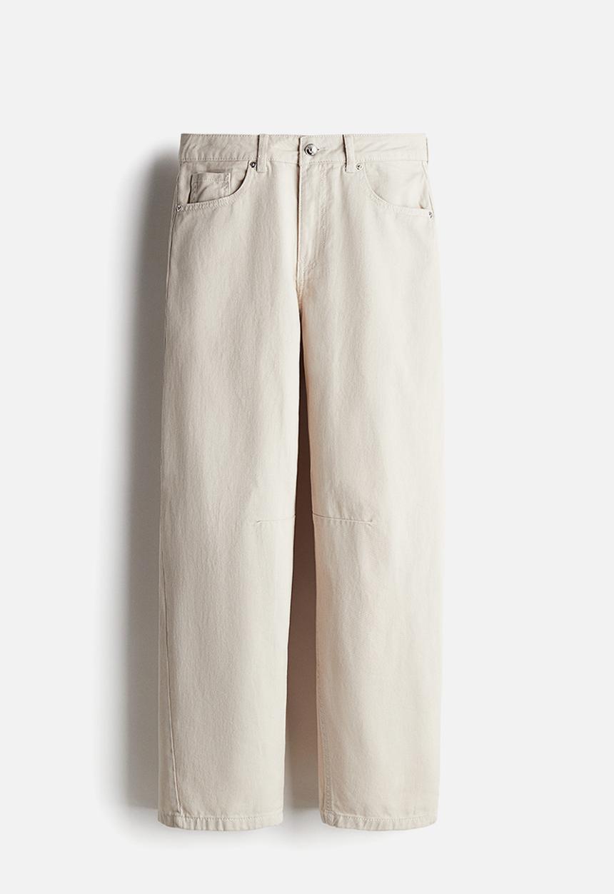 H&M - Barrel-leg twill trousers - light beige