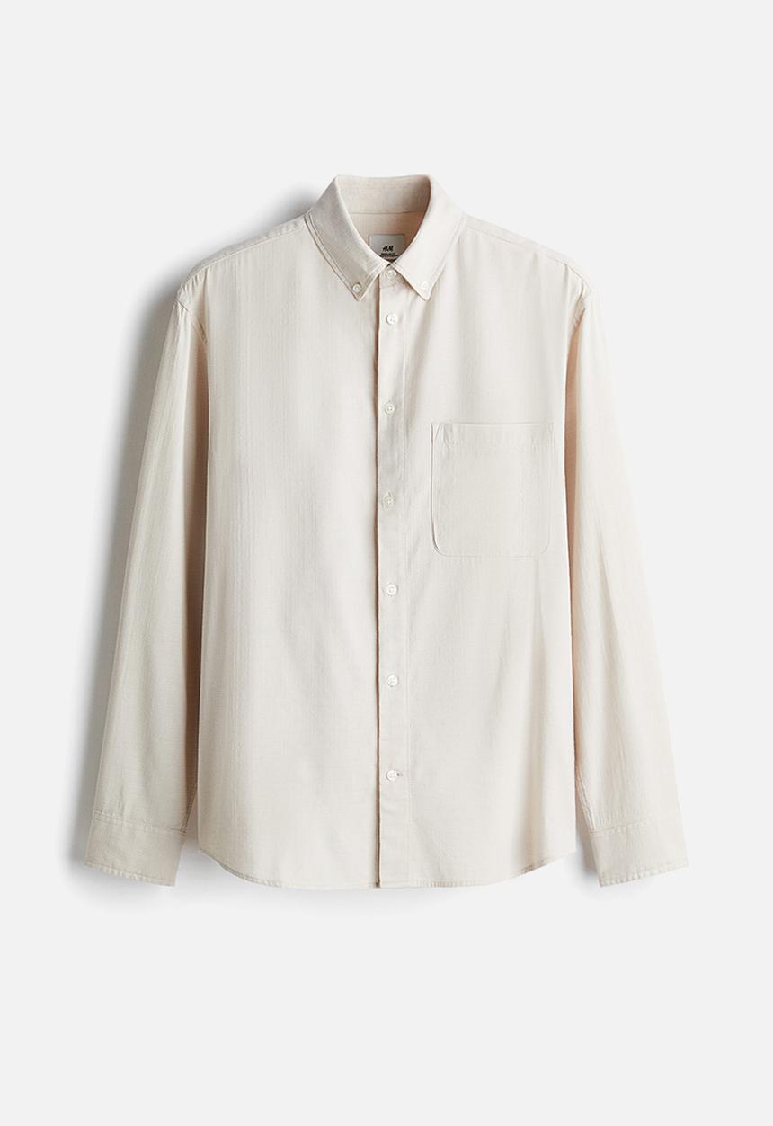 H&M - Regular fit textured shirt - light beige