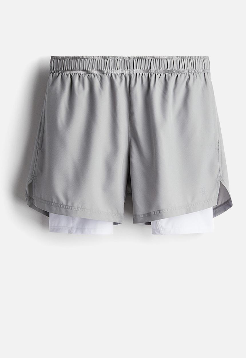H&M - Double-layered sports shorts with drymove™ - grey