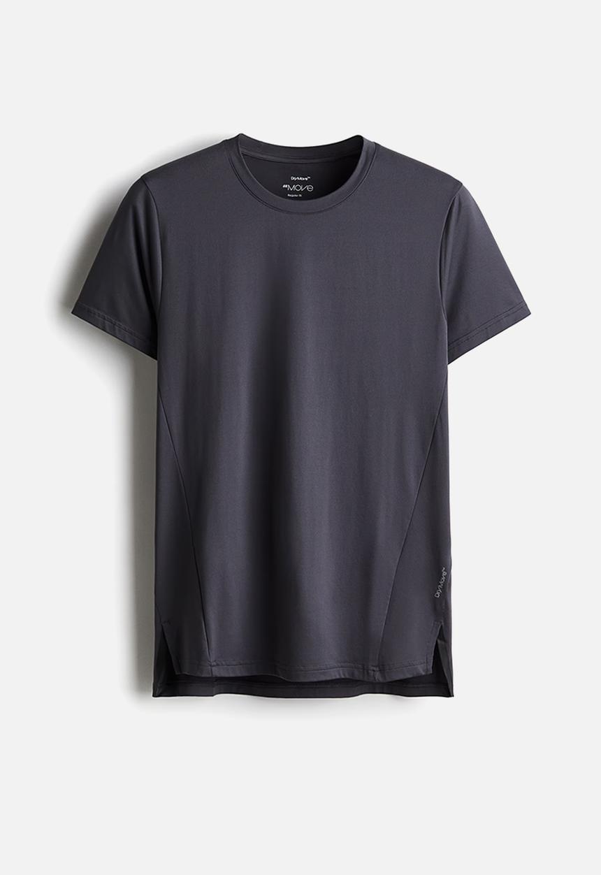 H&M - Regular fit sports top with drymove™ - dark grey 