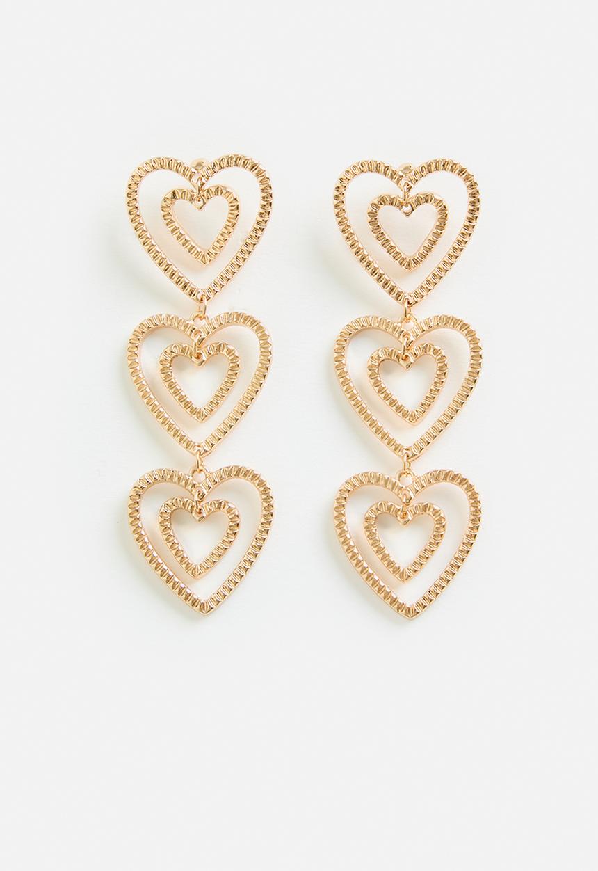 Tessa Design - Sophia hearts drop earring - gold