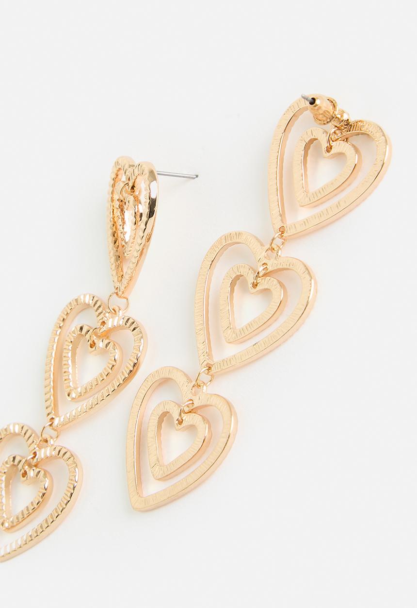 Tessa Design - Sophia hearts drop earring - gold