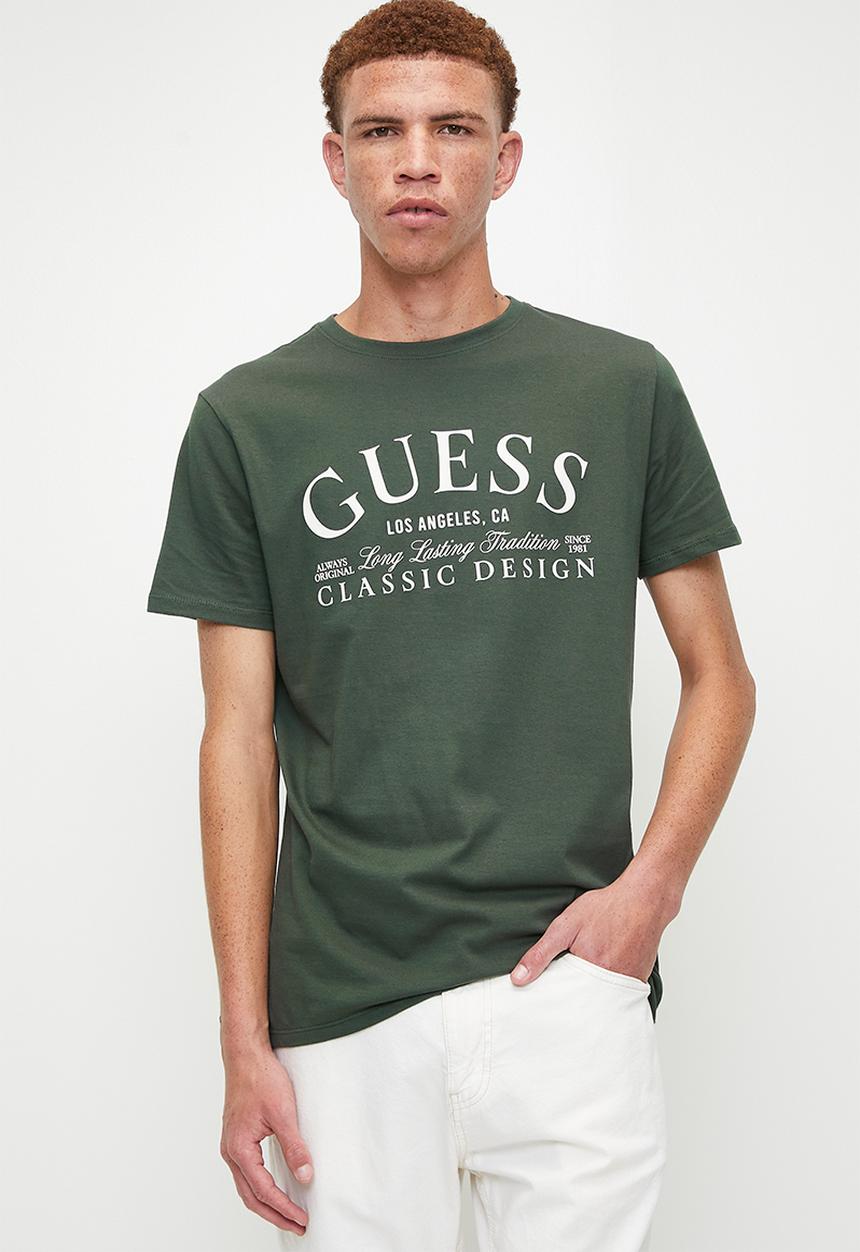 GUESS - Short sleeve guess classic tee - jungle green