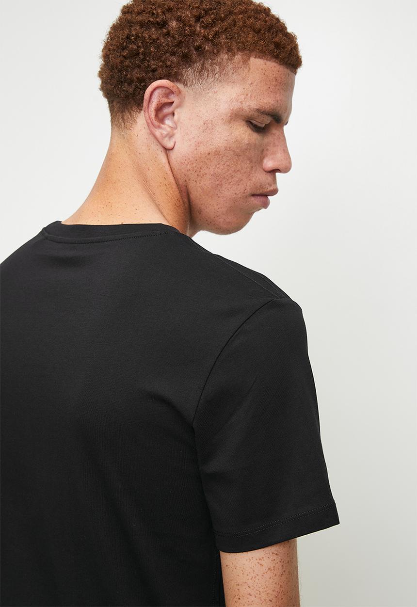GUESS - Short sleeve cn sprayed flock logo tee - jet black a996