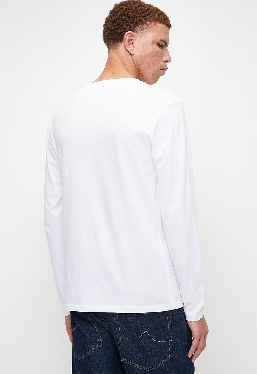 GUESS - Long sleeve cn sprayed flock logo tee - pure white