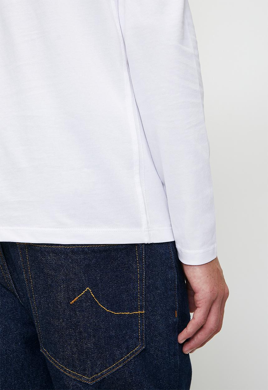 GUESS - Long sleeve cn sprayed flock logo tee - pure white
