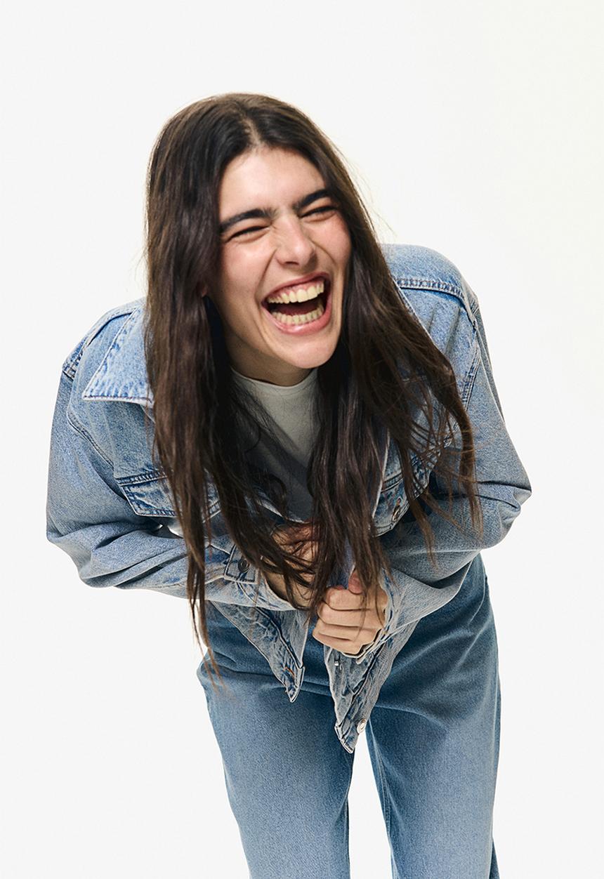H&M - Slim mom high ankle jeans - light denim blue 