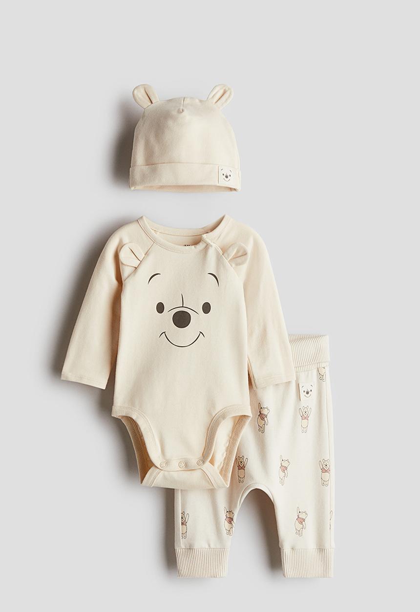 H&M - 3 Piece printed jersey set - light beige/winnie the pooh