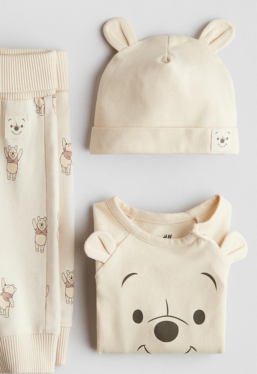 H&M - 3 Piece printed jersey set - light beige/winnie the pooh