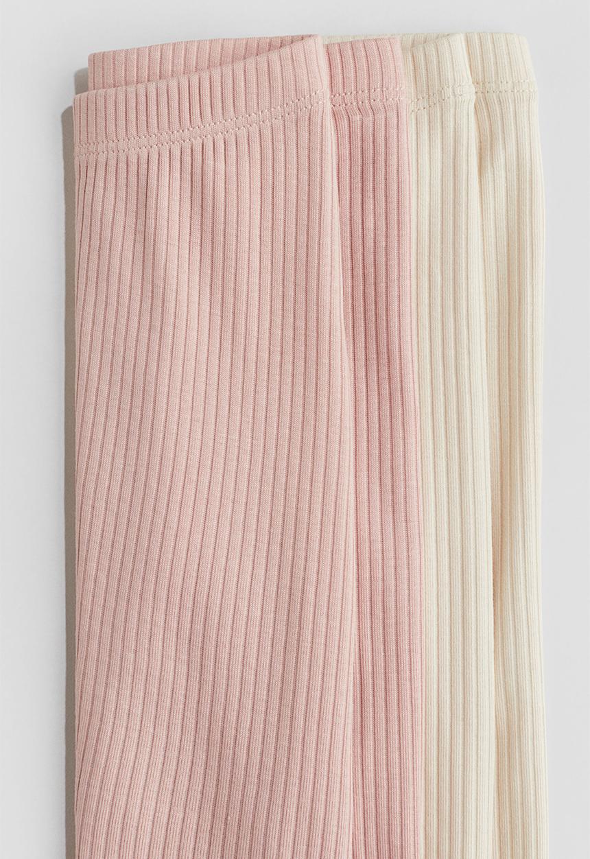 H&M - 2 Pack leggings - light dusty pink/beige