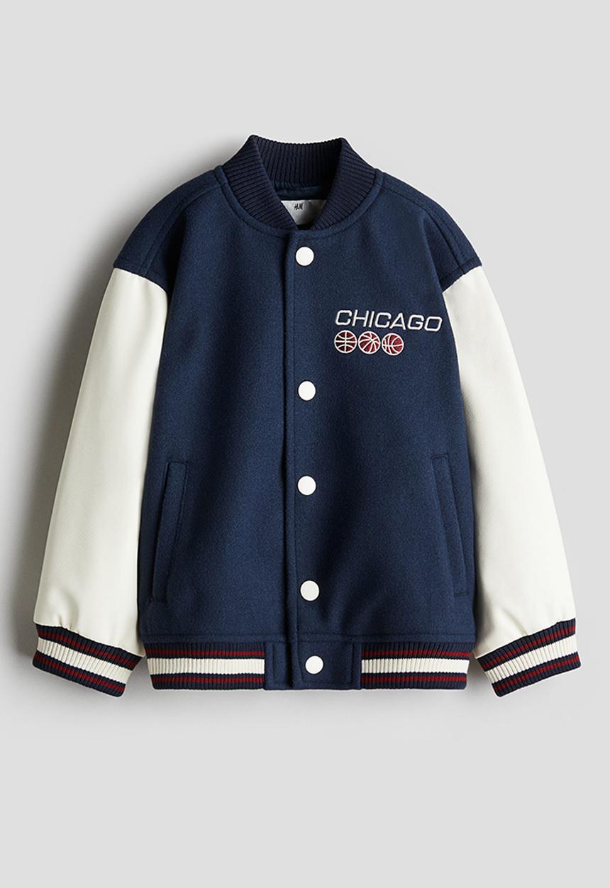 H&M - Padded baseball jacket -  navy blue/chicago 