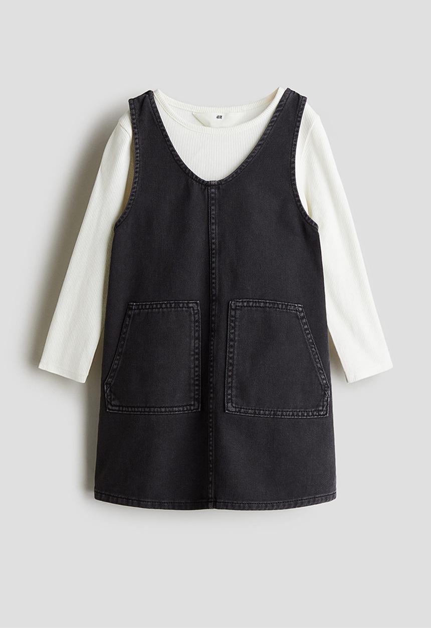 H&M - 2 Piece dress and top set -  black & white