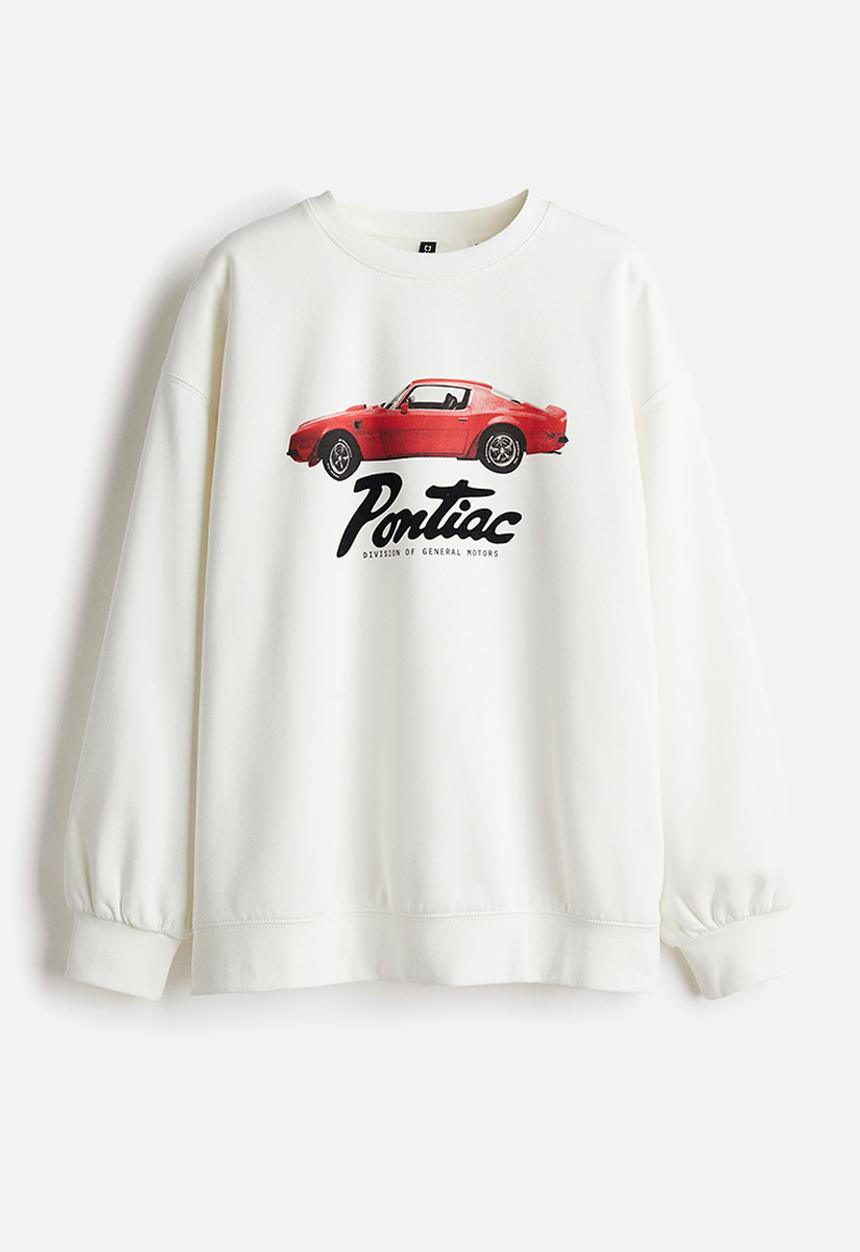 H&M - Oversized printed sweatshirt -  cream/general motors 