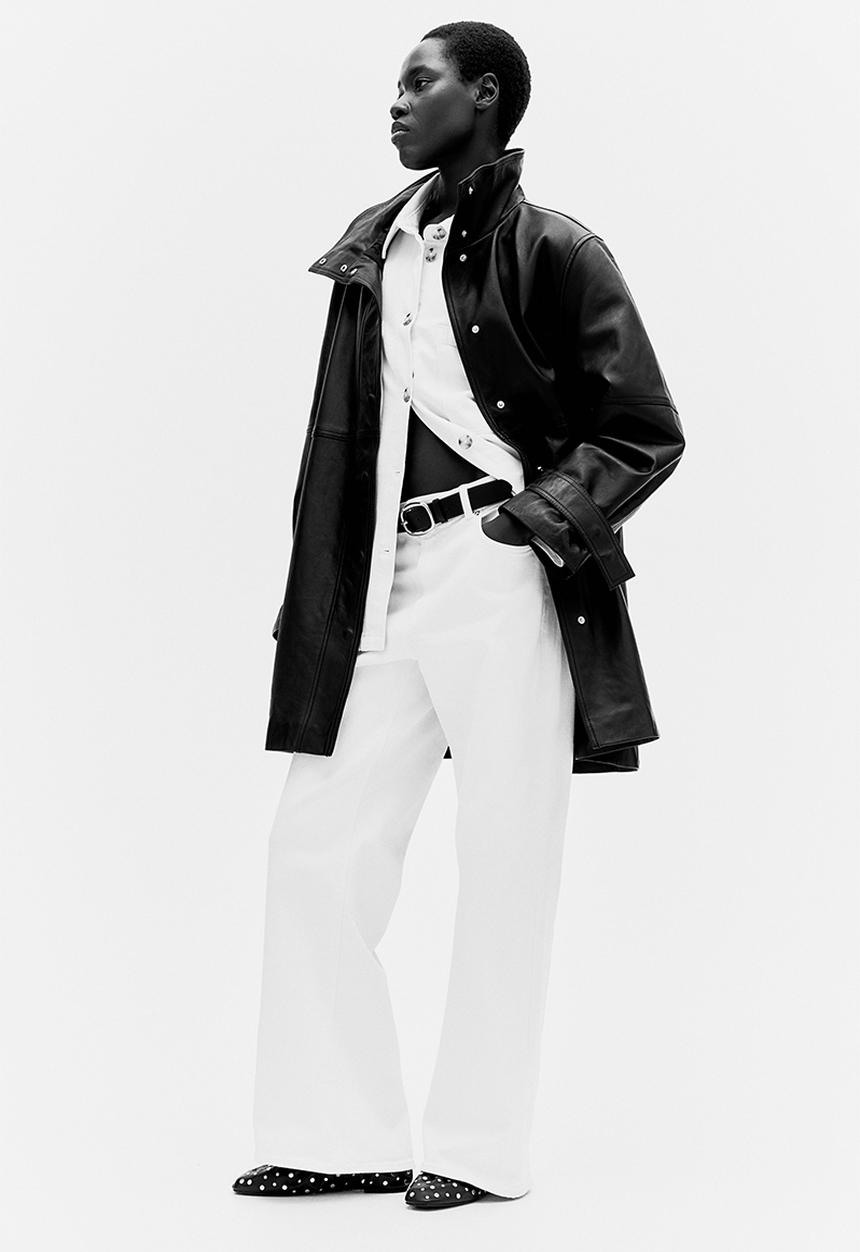 H&M - Wide high jeans - white