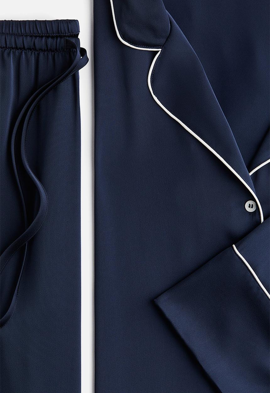 Satin pyjamas - navy blue - 1243797008 H&M Sleepwear | Superbalist