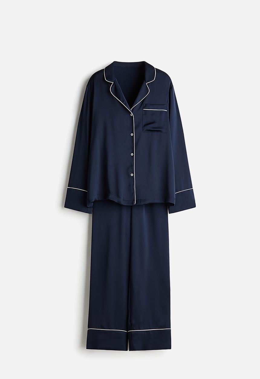 Satin pyjamas - navy blue - 1243797008 H&M Sleepwear | Superbalist