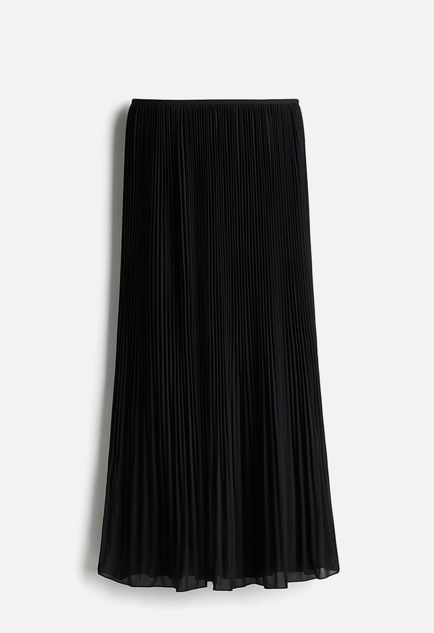 H&M - Pleated chiffon skirt - black