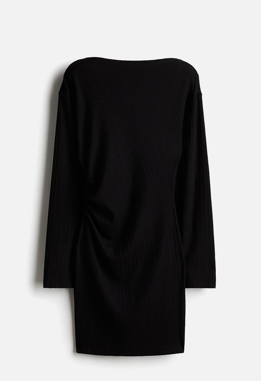 H&M - Draped bodycon dress - black