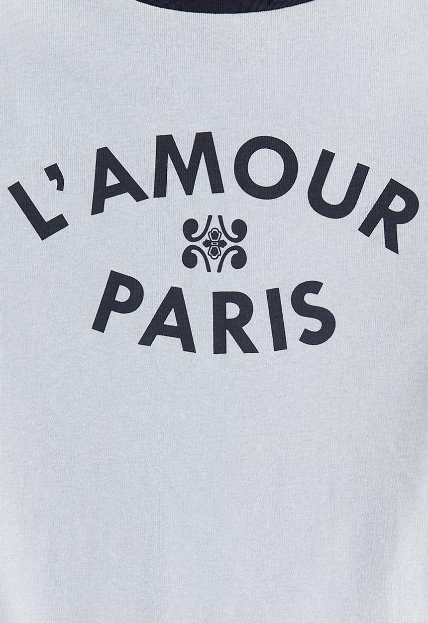 H&M - Ribbed T-shirt - light blue l'amour 