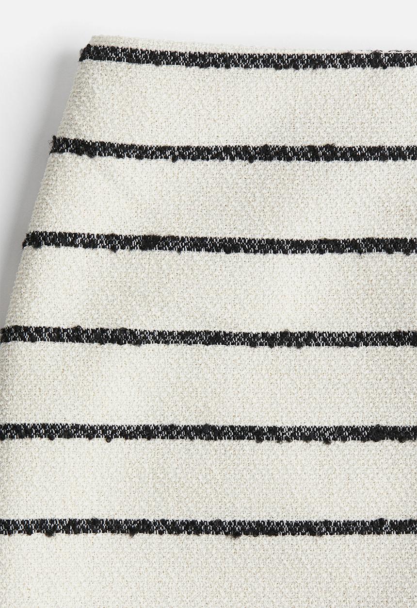 H&M - Mini skirt - white striped