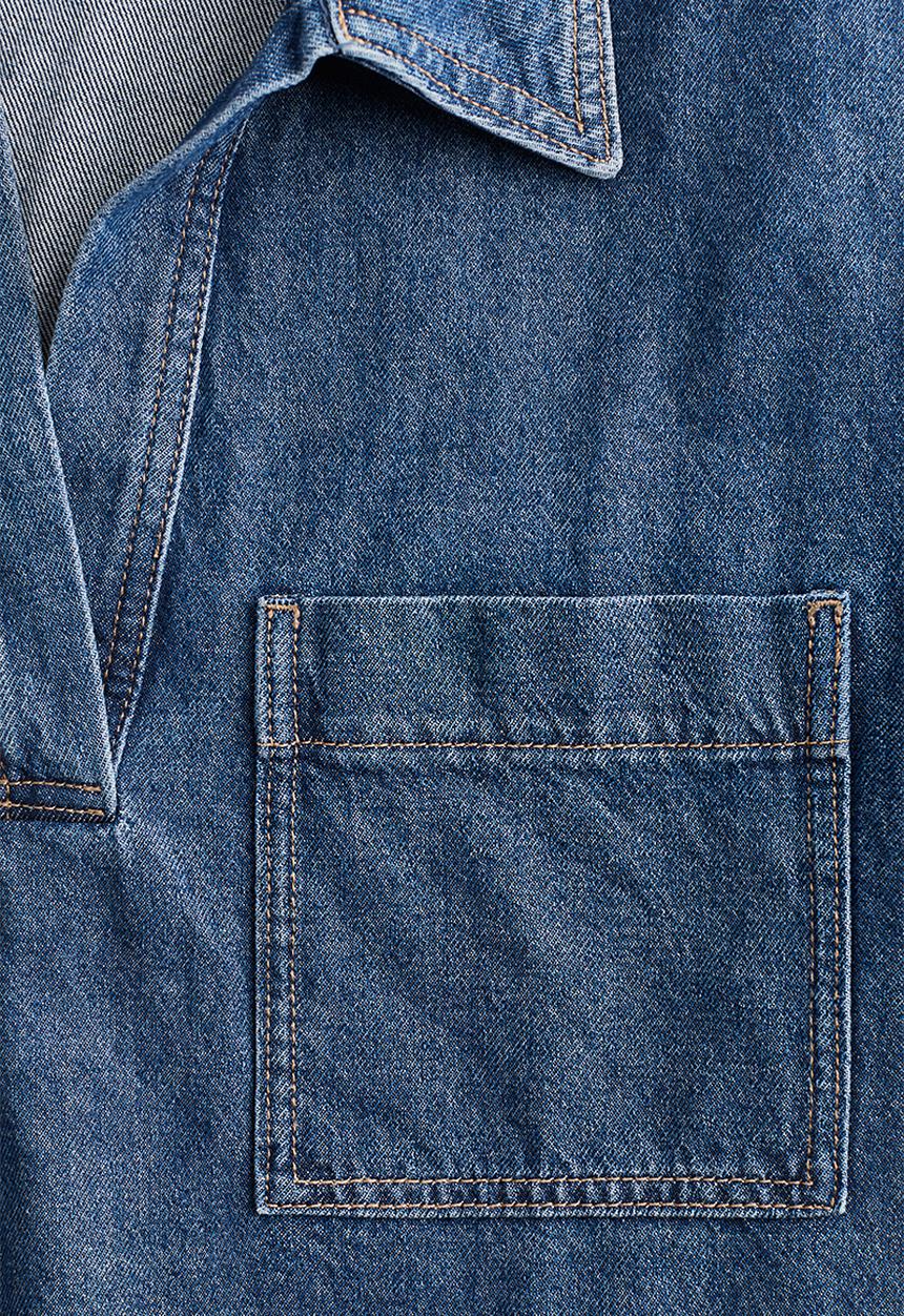 H&M - Collared denim dress - light denim blue