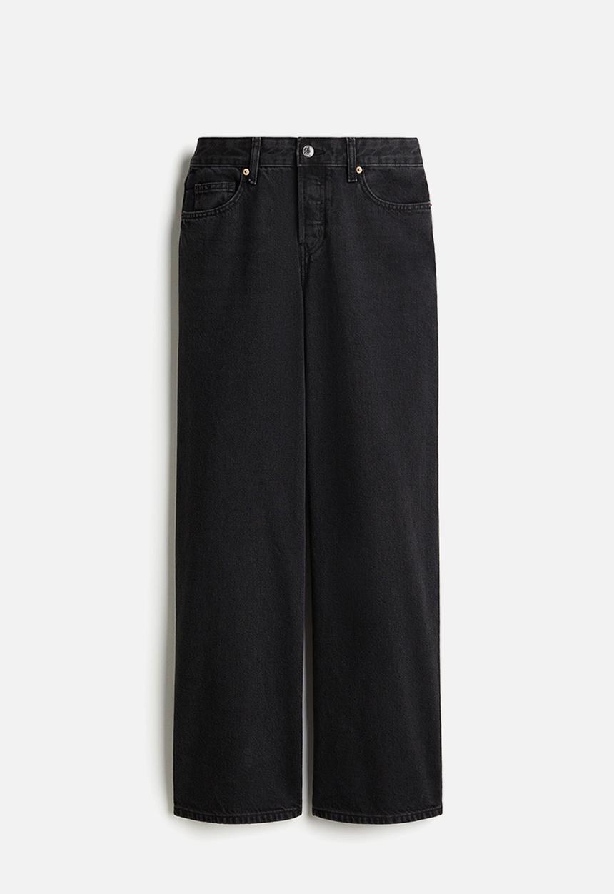 H&M - Wide jeans - black/washed out 