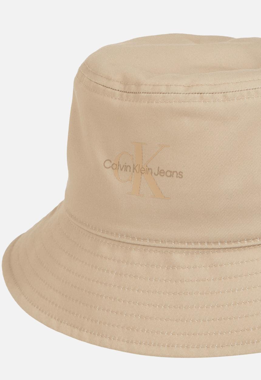 Calvin Klein - Mono logo print bucket hat - crockery