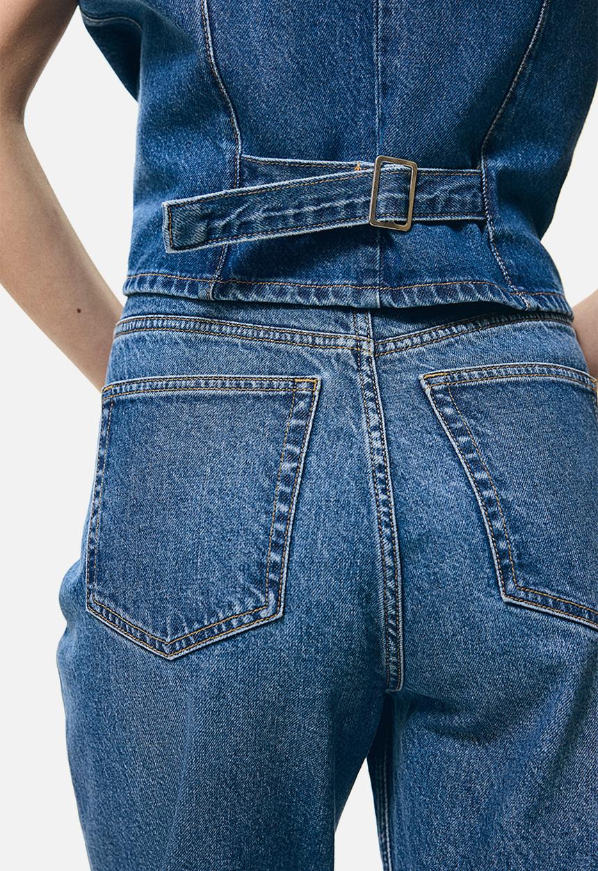 H&M - Slim mom high ankle jeans - denim blue
